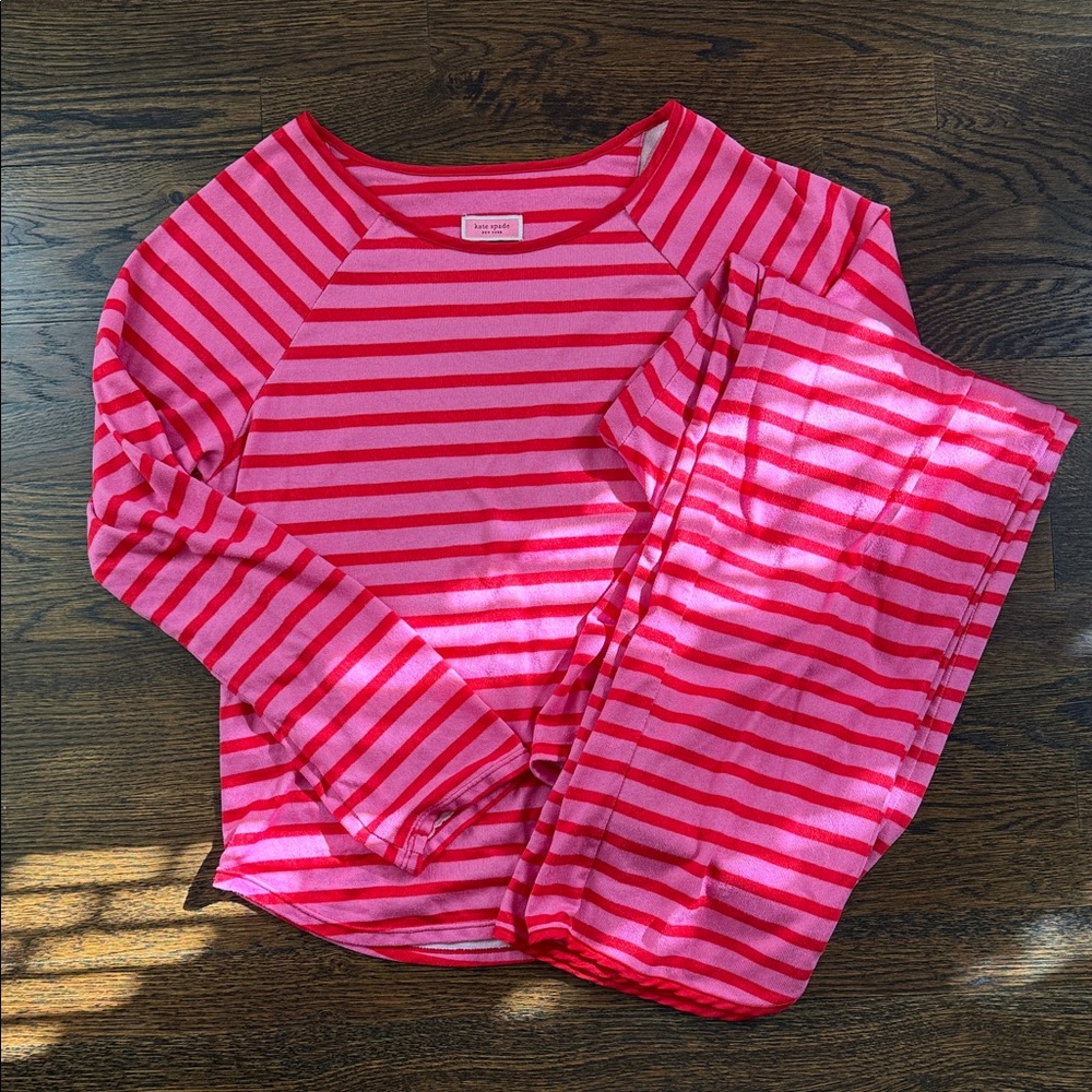 kate spade Red and Pink Striped PJ Set